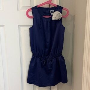 Janie and Jack Midnight Blue Dress with White Blosson